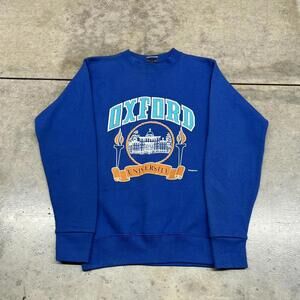 vintage oxford university collegiate blue made in usa crewneck size medium